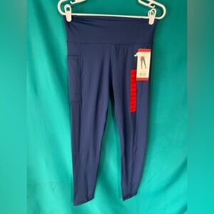 Adidas Women’s Navy Blue High Rise Waistband Leggings w/Side Stash Pocket